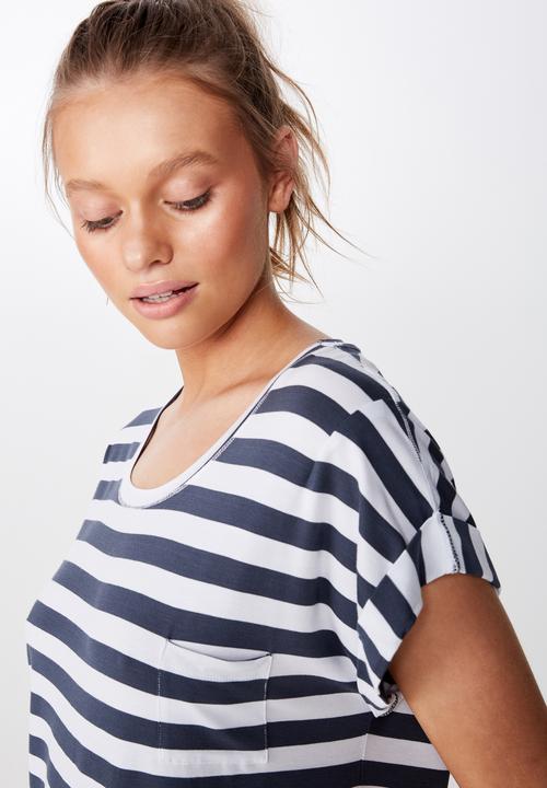 Cotton On - Sleep recovery cap sleeve night  - navy & white 