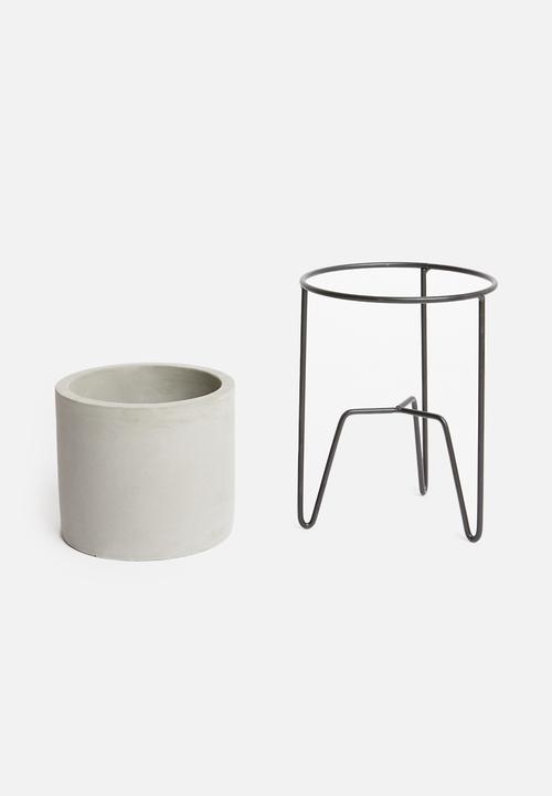 Sixth Floor - Cement plant pot - grey