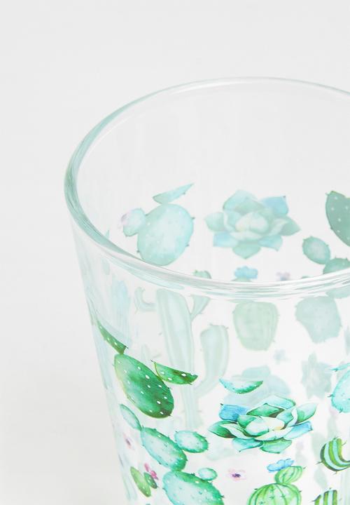Excellent Houseware - Cactus glass set of 3 - green