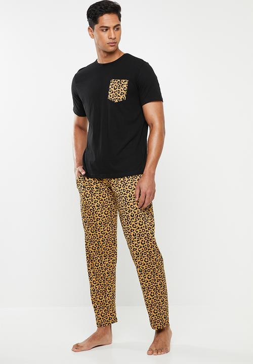 Brave Soul - Leopard sleep set - black & brown
