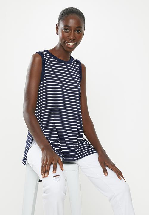 Superbalist - Relaxed vest - navy & white 