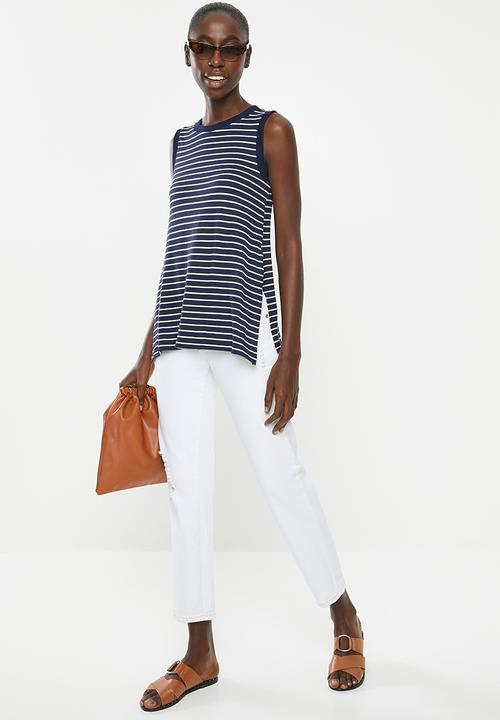 Superbalist - Relaxed vest - navy & white 