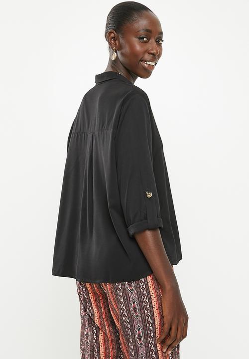 Superbalist - Notch neck shirt - black