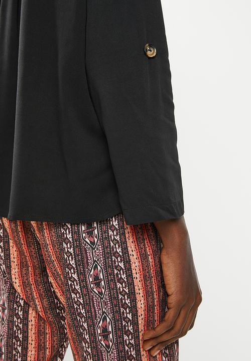 Superbalist - Notch neck shirt - black