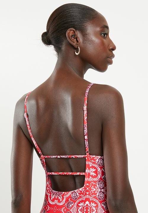 Bacon Bikinis - Amber one piece - red