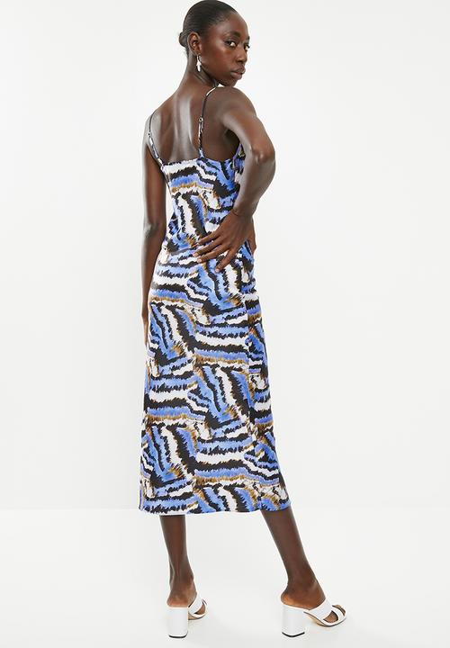 Superbalist - Satin midi dress with cowl neck - multi