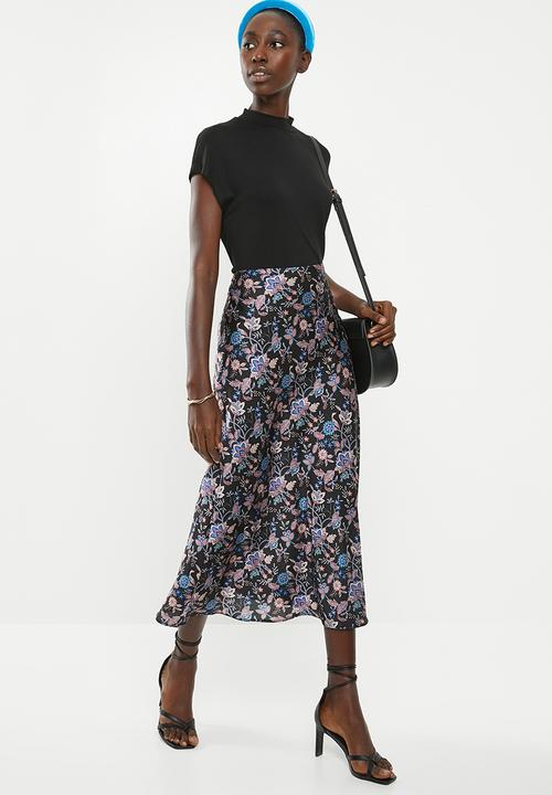Superbalist - Printed floral midi slip skirt - multi