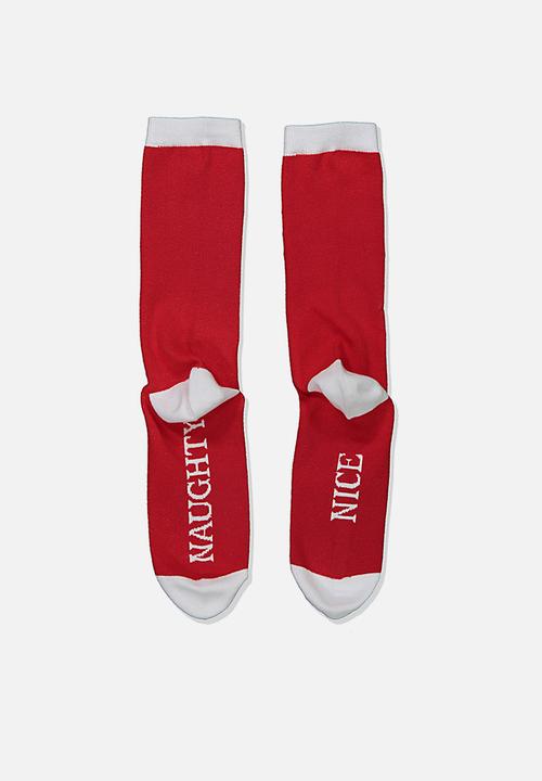 Typo - Novelty socks - red & white 