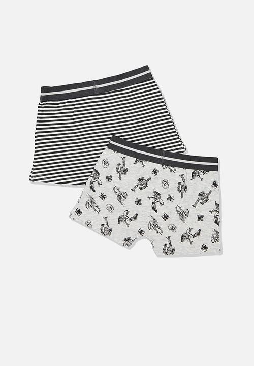 Cotton On - Boys 2pk trunk - black & grey