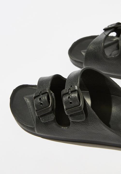 Cotton On - Twin strap slide - black
