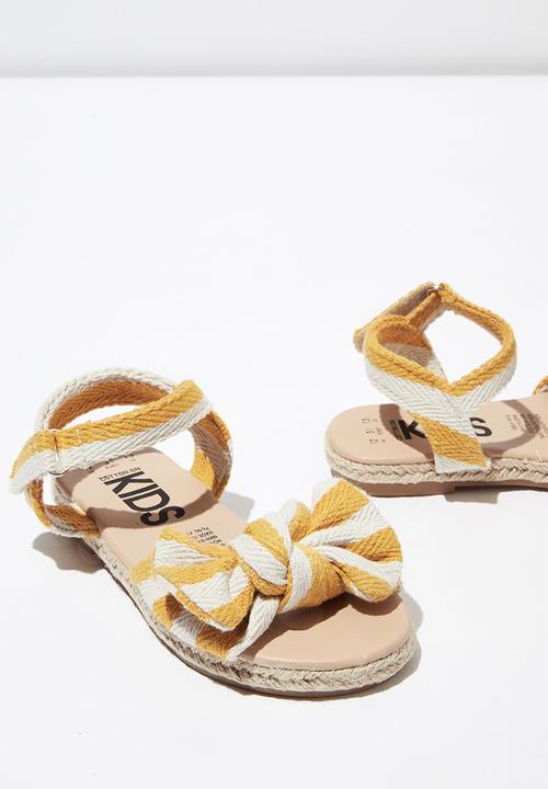 Cotton On - Bow espradrille sandal - yellow & white