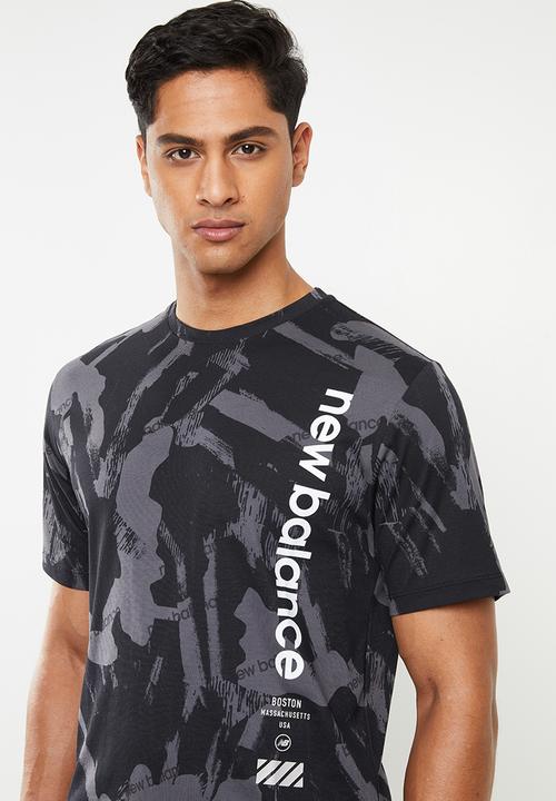 New Balance  - Mens short sleeve heather print tee - black