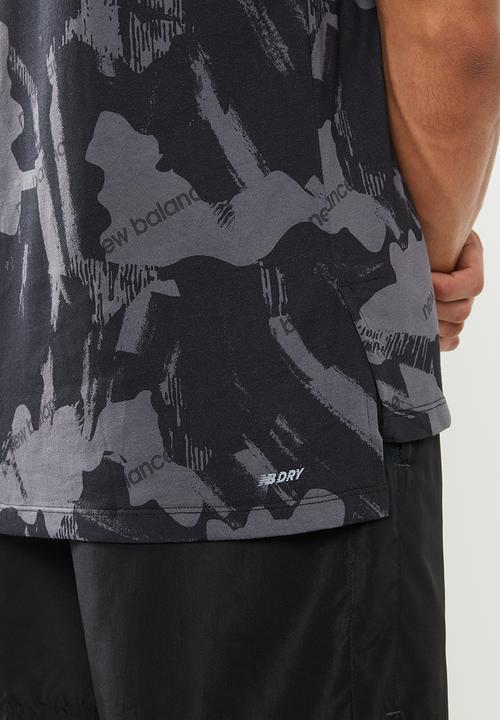 New Balance  - Mens short sleeve heather print tee - black