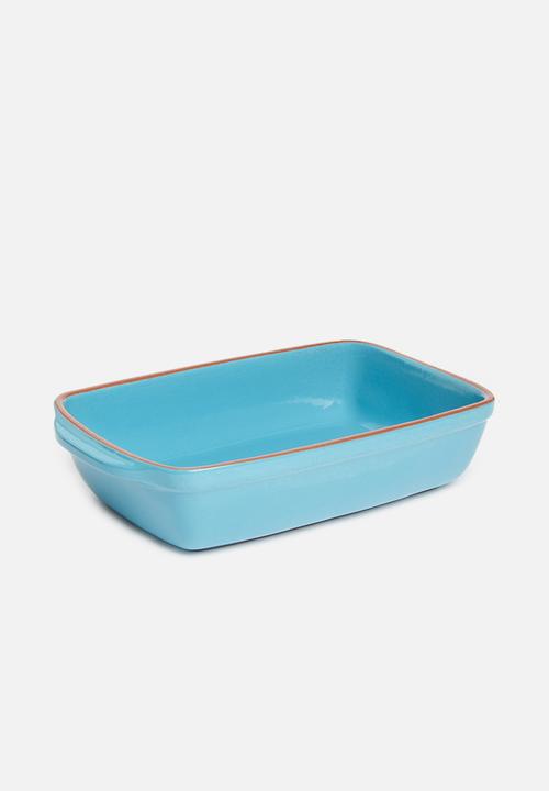 Excellent Houseware - Stoneware dish - turquoise