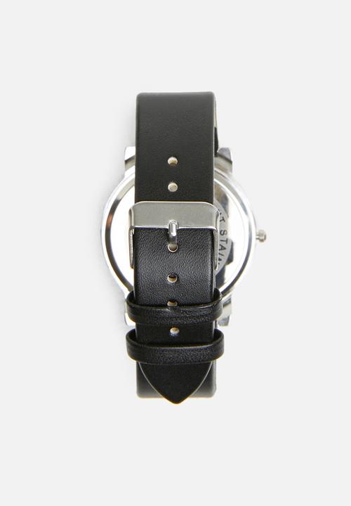 STYLE REPUBLIC - Leather-look watch - black