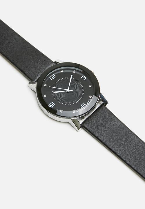 STYLE REPUBLIC - Leather-look watch - black