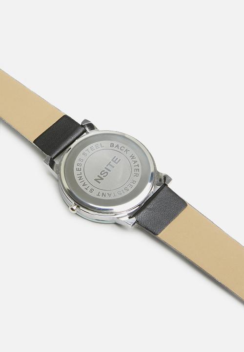 STYLE REPUBLIC - Leather-look watch - black