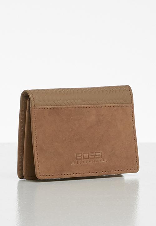 BOSSI - Leather textured carholder - tan