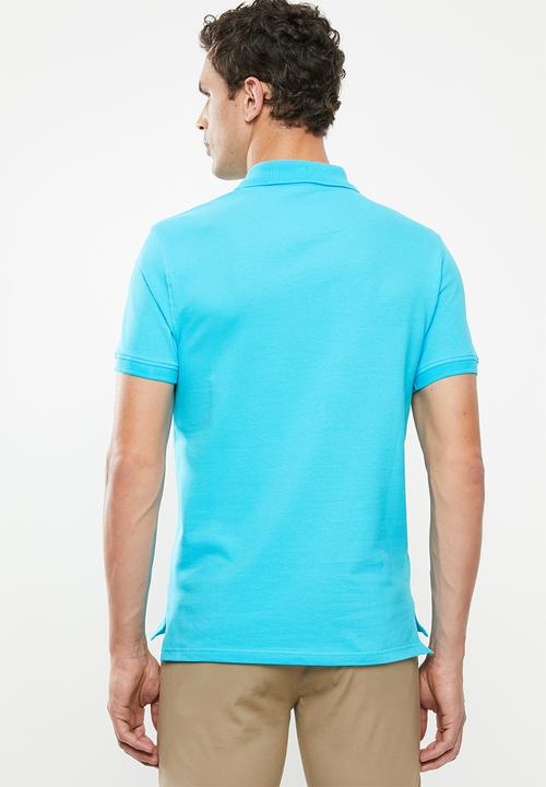POLO - Carter custom fit short sleeve pique golfer - blue