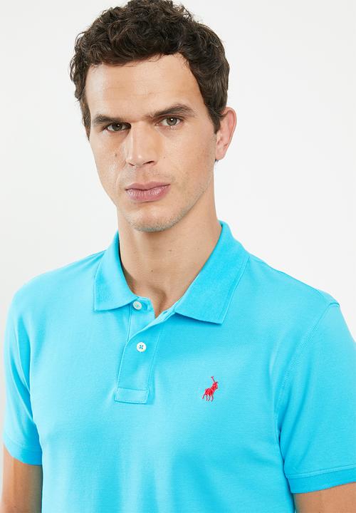 POLO - Carter custom fit short sleeve pique golfer - blue