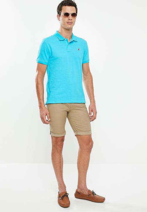 POLO - Carter custom fit short sleeve pique golfer - blue