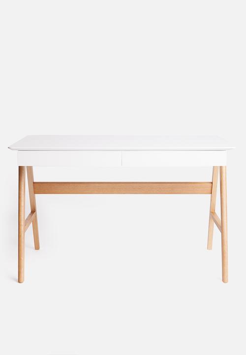 Basics - Hanson desk – white/oak