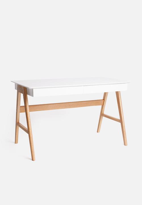 Basics - Hanson desk – white/oak