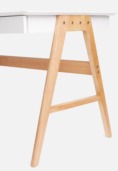 Basics - Hanson desk – white/oak