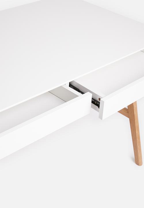 Basics - Hanson desk – white/oak