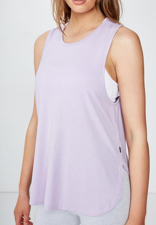 Cotton On - Hailspot mesh tank  - purple