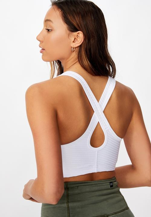 Cotton On - Workout cardio crop  - white