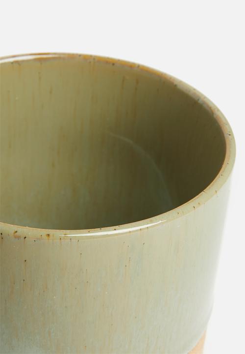 Sixth Floor - Reactive glaze planter - green