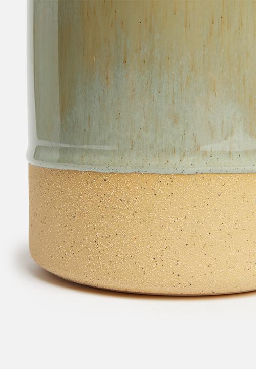 Sixth Floor - Reactive glaze planter - green