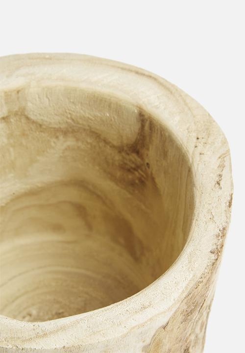 H&S - Paulownia wooden pot - natural