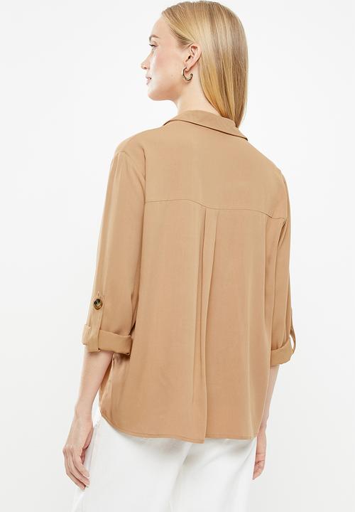 Superbalist - Notch neck shirt - camel