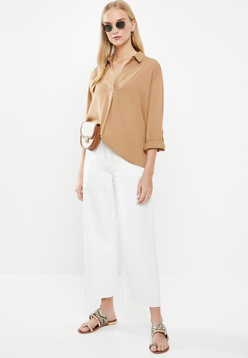 Superbalist - Notch neck shirt - camel