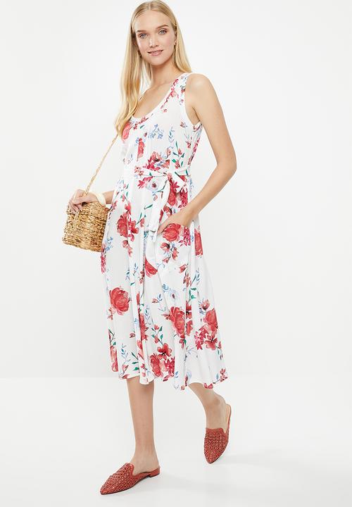 AMANDA LAIRD CHERRY - Simosihle dress - white & coral
