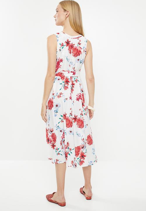 AMANDA LAIRD CHERRY - Simosihle dress - white & coral