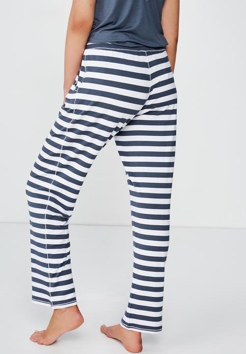 Cotton On - Sleep recovery relaxed pant - blue & white 