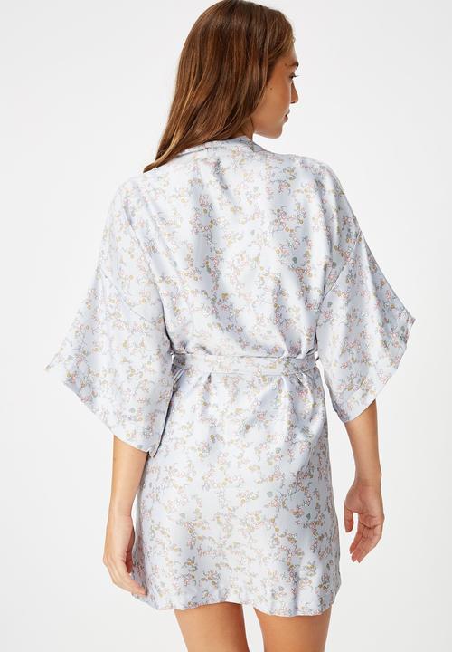 Cotton On - Satin kimono gown  - blue 