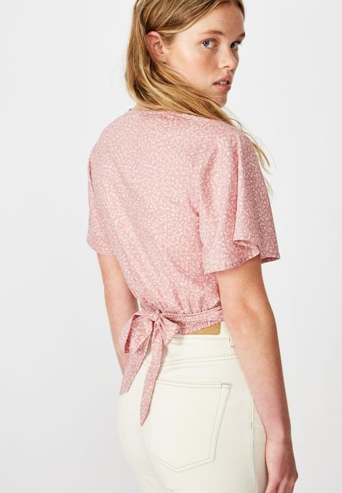 Cotton On - Carmel wrap top  - pink