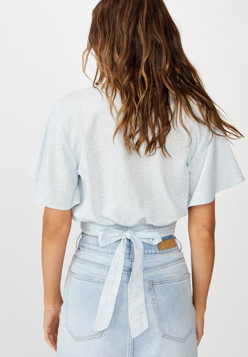 Cotton On - Carmel wrap top  - blue