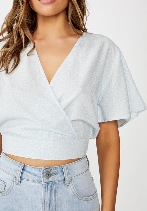 Cotton On - Carmel wrap top  - blue
