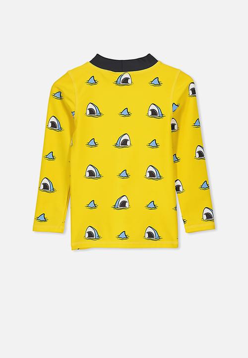 Cotton On - Flynn long sleeve rash vest - yellow 