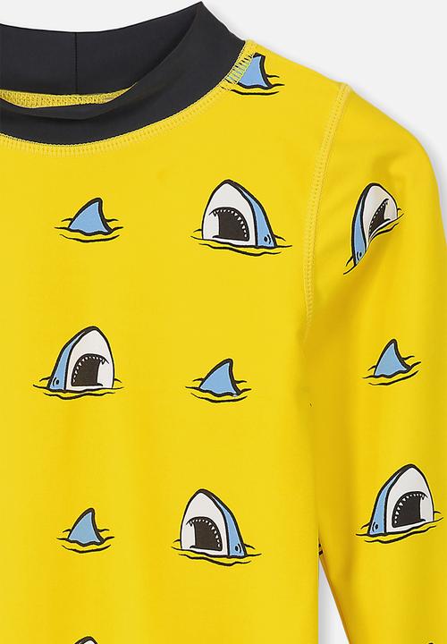 Cotton On - Flynn long sleeve rash vest - yellow 