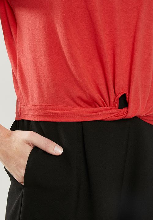 GUESS - Guess classic logo crop tee - red