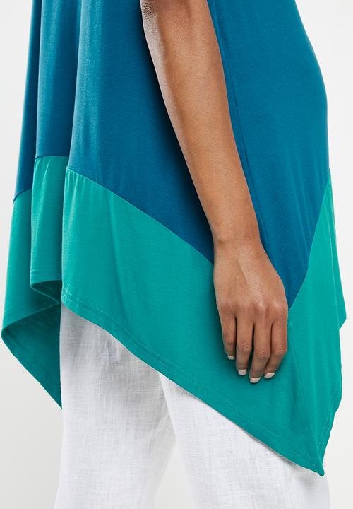 edit Maternity - Contrast hem swing vest - blue