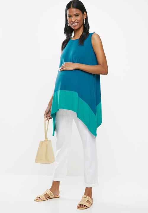 edit Maternity - Contrast hem swing vest - blue