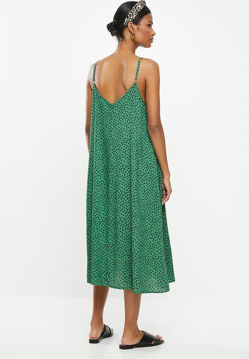 Superbalist - Midi swing dress - green dot