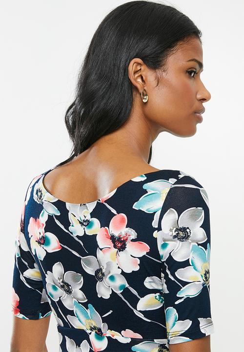 Cherry Melon - Maternity Bardot dress - multi